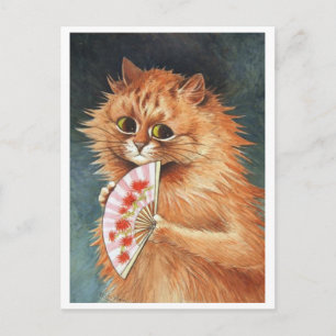Louis Wain Ginger Cat Holiday Postcard