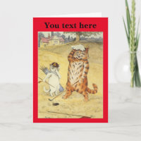Louis Wain Golfing Cats Card