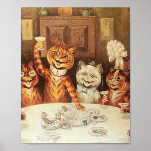 Louis Wain Party Cats Poster