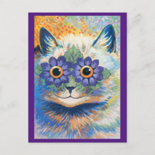 Louis Wain,Psychedelic Cat,, Art Postcard