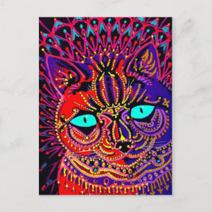 LOUIS WAIN PSYCHEDELIC CAT POSTCARD