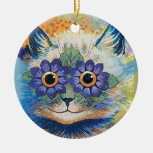 Louis Wain Psychedelic Cats Ceramic Ornament