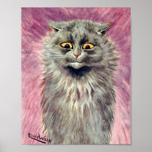 Louis Wain Russian Blue Cat Poster