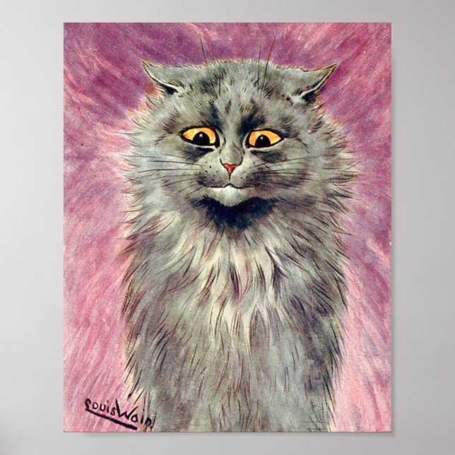Louis Wain Russian Blue Cat Poster (Front)