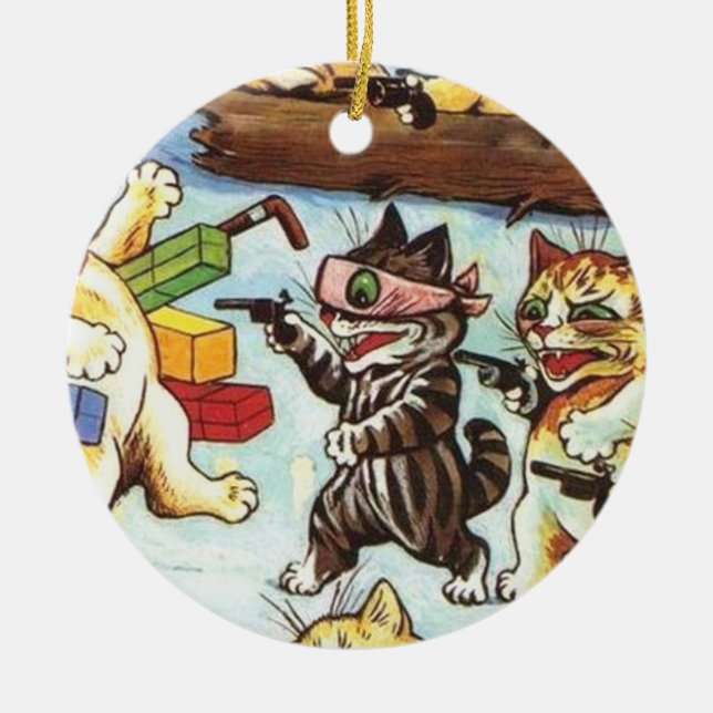 Louis Wain - The Ambush Robbers And Brigands Ceramic Ornament (Front)