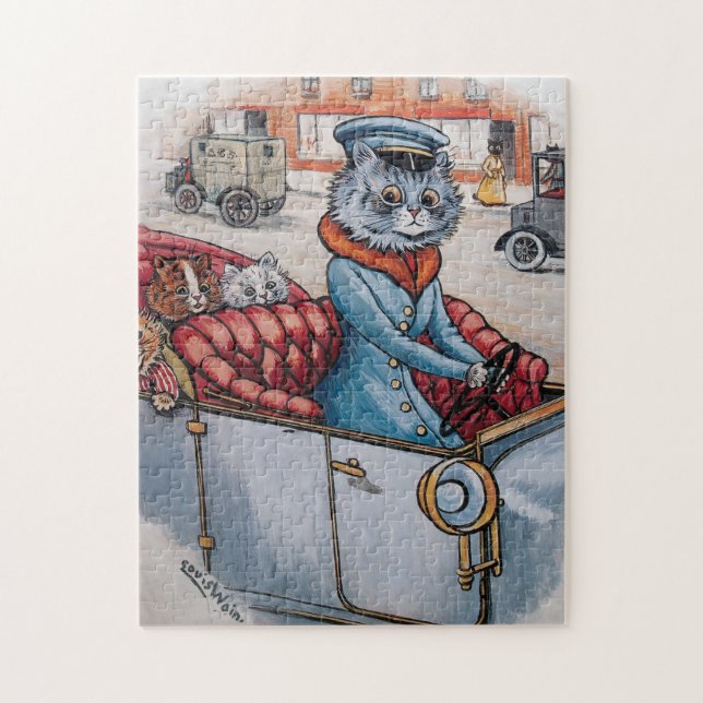 Louis Wain - The Cat Chauffeur - Anthropomorphism Jigsaw Puzzle (Vertical)