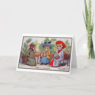 Louis Wain, Three Lady Cats, Art   Thank You Card