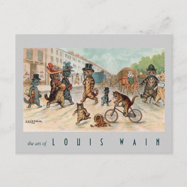 Louis Wain - Town Cats - Vintage Art Postcard (Front)