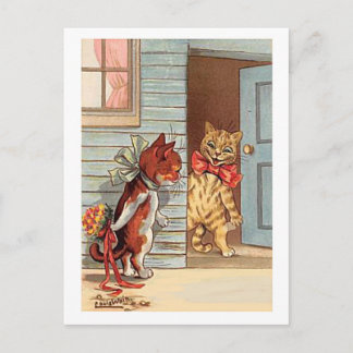 Louis Wain, Valentine Bouquet Cat,  Postcard
