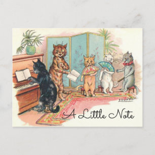 Louis Wain Victorian Cats Parlour A Little Note Postcard