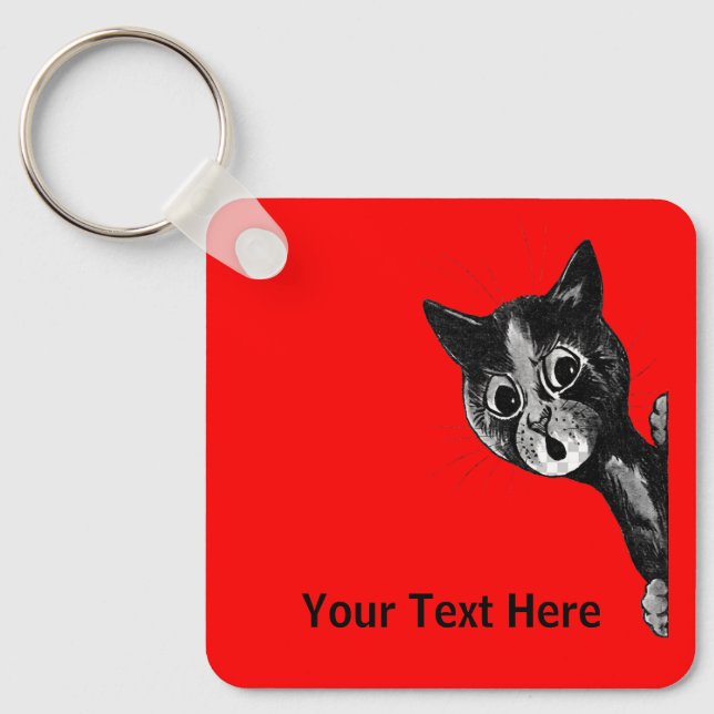 Louis Wain vintage cat image Key Ring (Front)