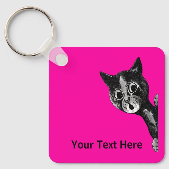 Louis Wain vintage cat image Key Ring (Front)