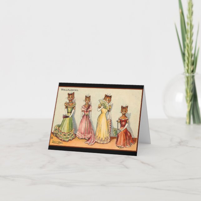 Louis Wain Wallflower Girl Cats Card (Front)