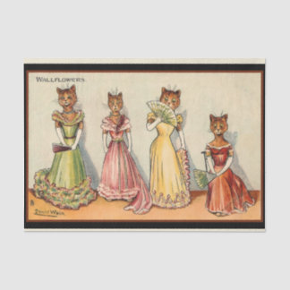 Louis Wain Wallflower Girl Cats Tissue Paper