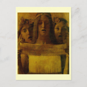 Louis Welden Hawkins,  Girls Singing Music ca.1890 Postcard