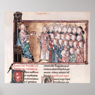 Louis X Stubborn Giving the Charter to Poster