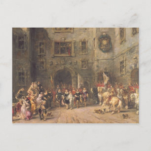 Louis XIII at the chateau of Blois, 1874 (oil on c Postcard