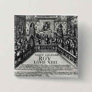 Louis XIV administering justice 15 Cm Square Badge
