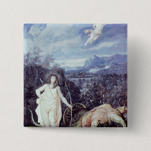Louis XIV as Apollo, Slayer of Python 15 Cm Square Badge