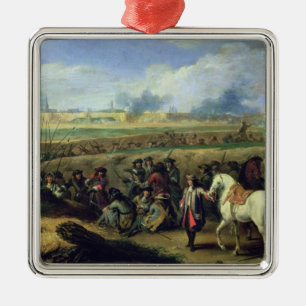 Louis XIV at the Siege of Tournai Metal Ornament
