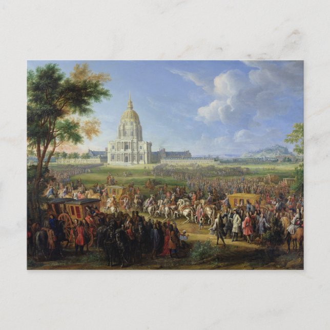 Louis XIV his Entourage Visiting Les Invalides Postcard (Front)
