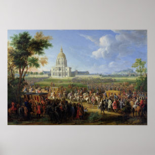 Louis XIV his Entourage Visiting Les Invalides Poster