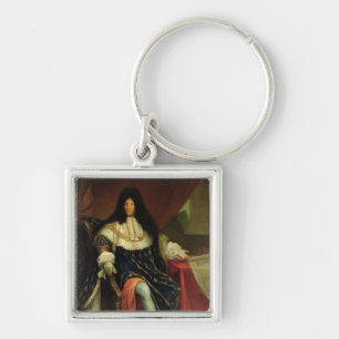 Louis XIV Holding a Plan of the Maison Royale Key Ring