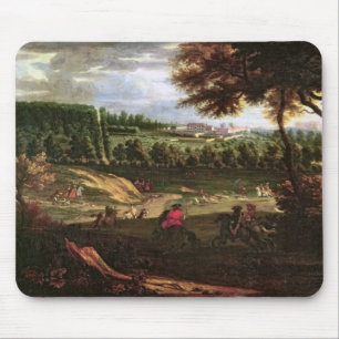 Louis XIV  Hunting at Marly with a View Mouse Pad