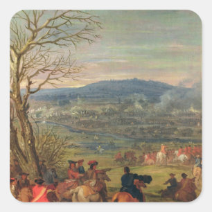 Louis XIV in Battle near Mount Cassel Square Sticker