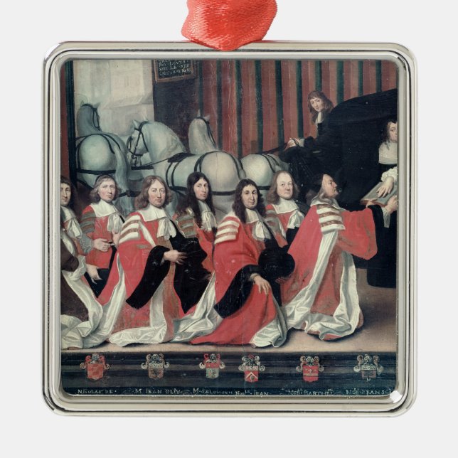 Louis XIV received by the sheriffs in Toulouse Metal Ornament (Front)