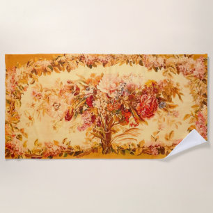 Louis XV Bouquet of Flowers Beach Towel