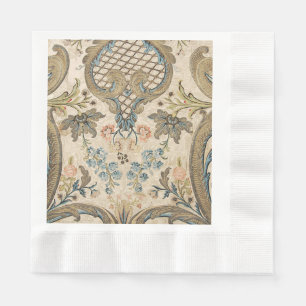 Louis XV Floral Print Coined Luncheon Napkin