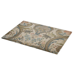 Louis XV Floral Print Glass Cutting Board