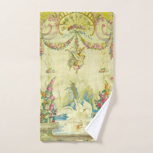 Louis XV Les Cygnes blancs White Swans   Bath Towel Set (Hand Towel)