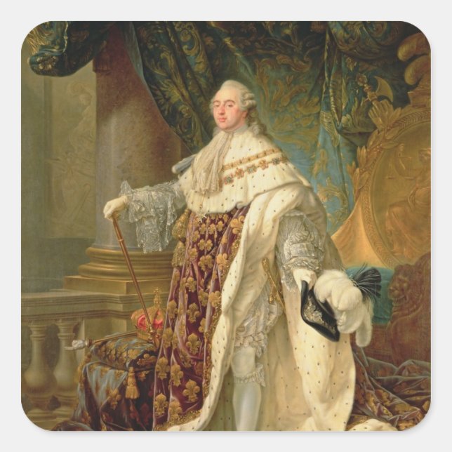 Louis XVI (1754-93) (oil on canvas) Square Sticker (Front)