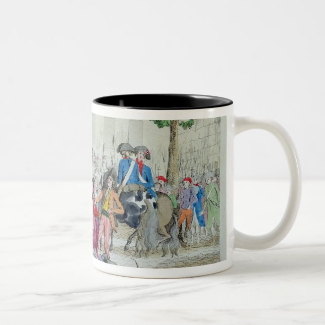 Louis XVI  and his family taken to the Temple Two-Tone Coffee Mug (Right)