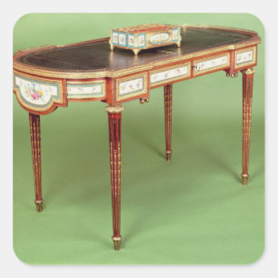 Louis XVI bureau plat with pale tulipwood veneer Square Sticker
