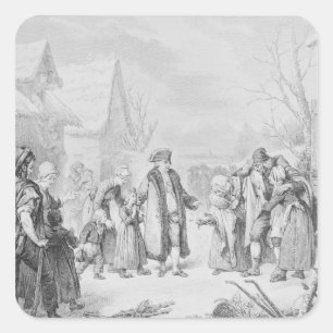 Louis XVI Distributing Alms Square Sticker