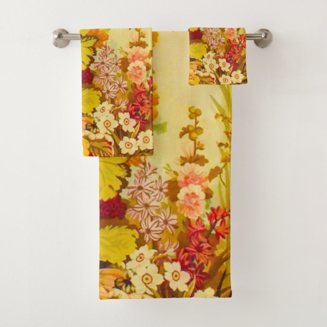 Louis XVI French Floral  Bath Towel Set (Insitu)