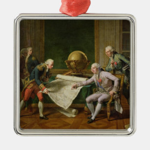 Louis XVI Giving Instructions to La Perouse Metal Ornament