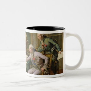 Louis XVI  Giving Instructions to La Perouse Two-Tone Coffee Mug