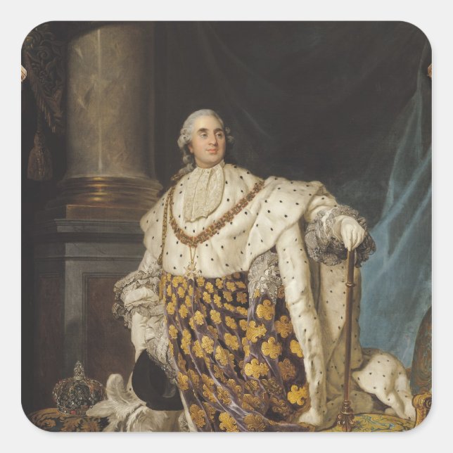 Louis XVI  in Coronation Robes, after 1774 Square Sticker (Front)