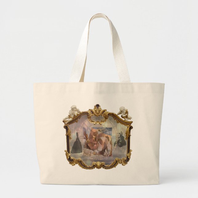 Louis XVI & Marie Antoinette SPARKLE Mirror 4 Large Tote Bag (Front)