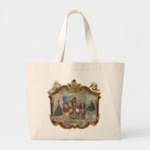 Louis XVI & Marie Antoinette SPARKLE Mirror Large  Large Tote Bag