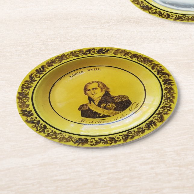 Louis XVIII Round Paper Coaster (Angled)