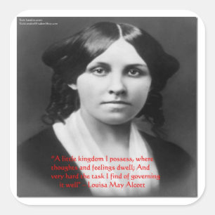 Louisa May Alcott "Little Kingdom" Wisdom Gifts Square Sticker