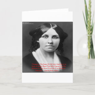 Louisa May Alcott "Money Evil" Wisdom Quote Gifts Card