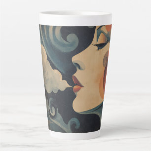 Louise drinks a latte mug