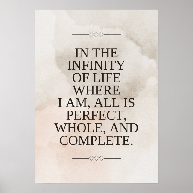 Louise Hay Quote - All is Perfect Poster (Front)