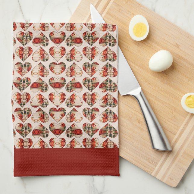 Louise Hearts Tea Towel (Quarter Fold)